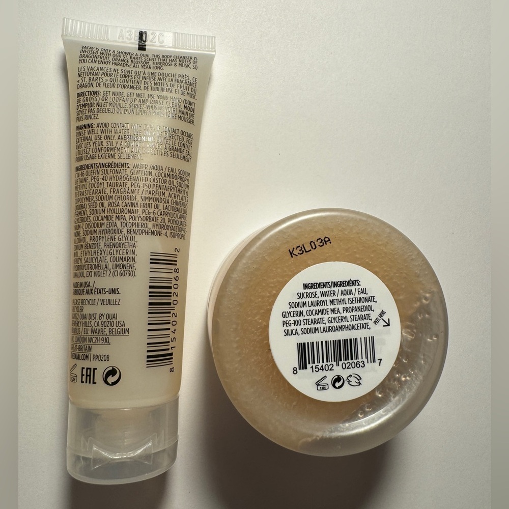 Ouai St Barts Duo Body Wash & Scalp / Body Scrub Travel Sized Sample Mini 1oz - Picture 4 of 6